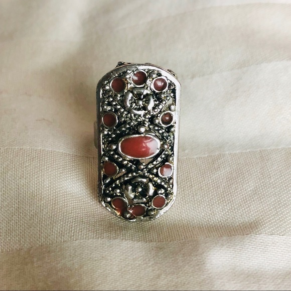 Jewelry - 3 for $20: Antique silver ring with pink gemstones